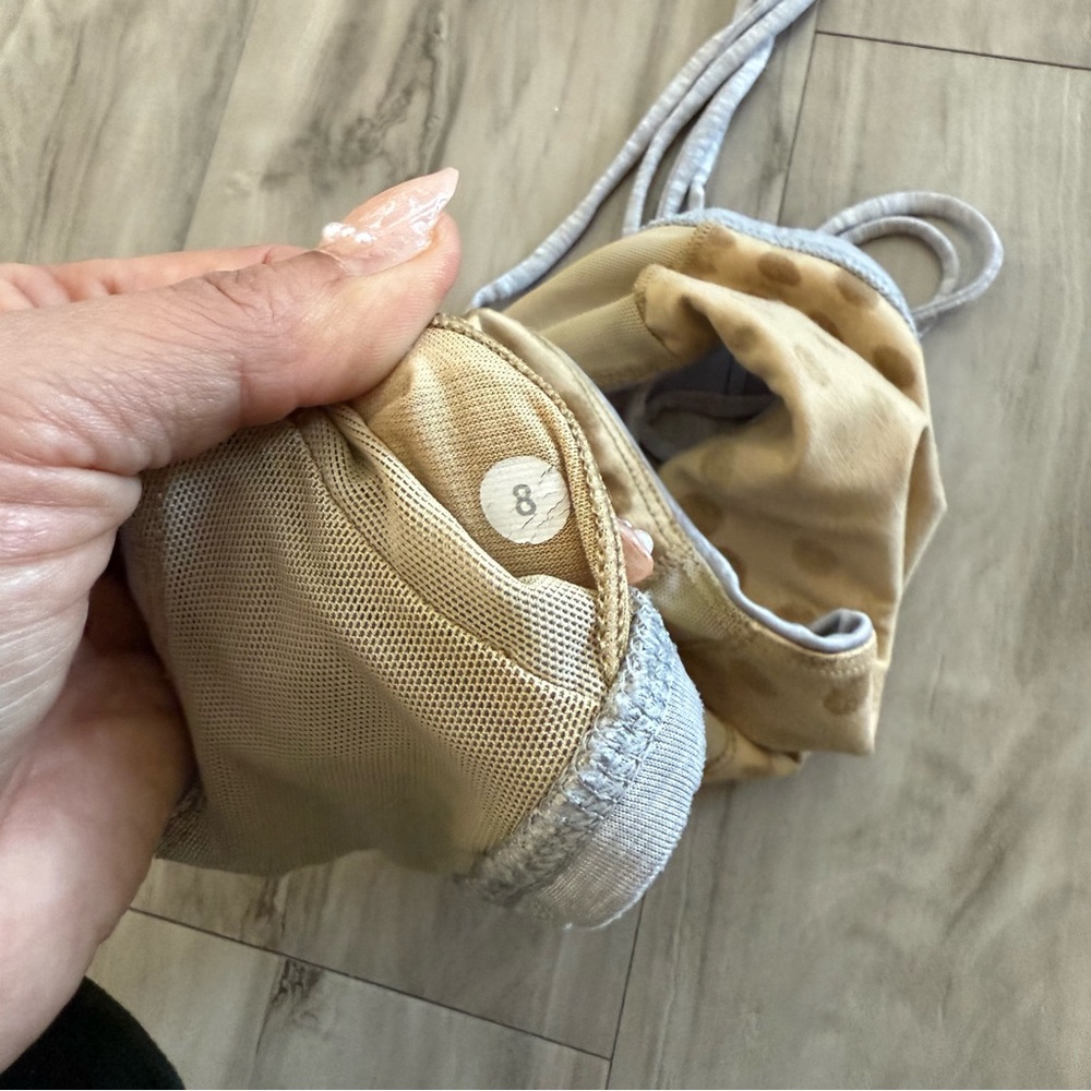 Lululemon Rare Wandering Yogi Braid Strappy Back Halter Gray Sports Bra Size 8 - Picture 6 of 6